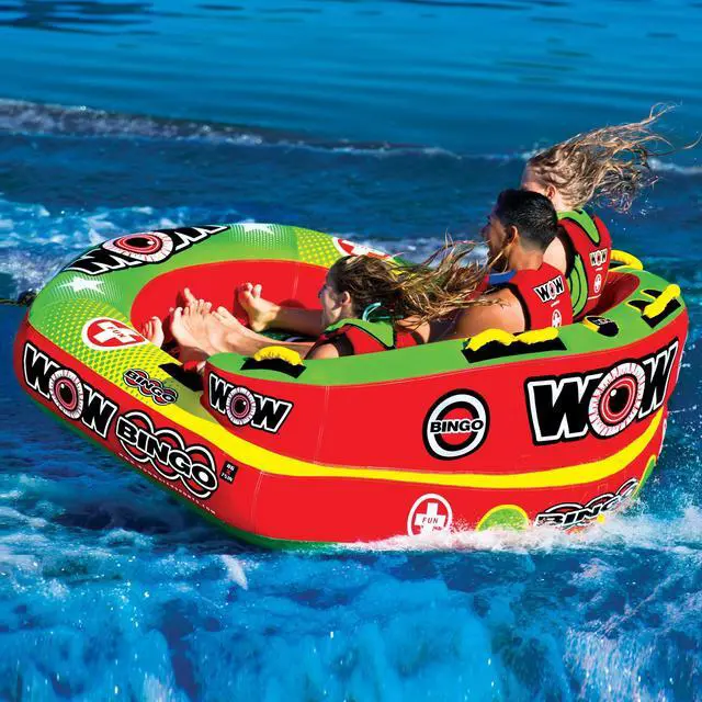 Alt view image 3 of 7 - WOW Sports Bingo 1-3 Person Towable Water Tube For Pool And Lake (14-1070)
