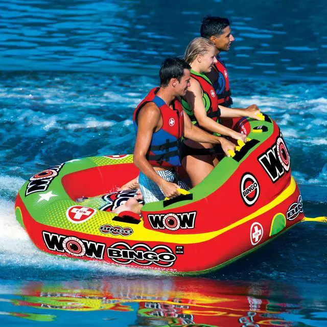Alt view image 2 of 7 - WOW Sports Bingo 1-3 Person Towable Water Tube For Pool And Lake (14-1070)