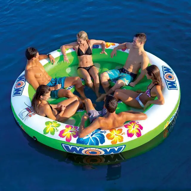 Alt view image 2 of 4 - WOW Sports Floating 6 Person Water Lounge And Island - Stadium Islander (17-2040)