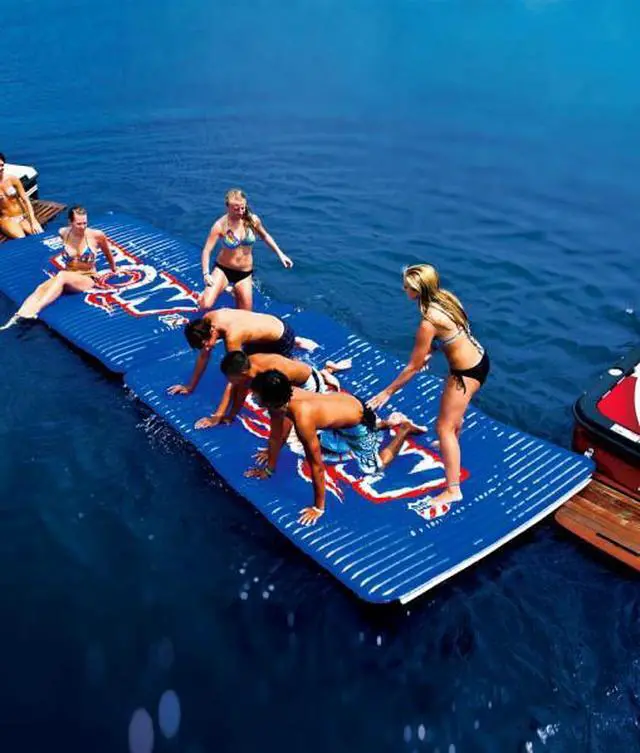 Alt view image 7 of 10 - WOW Sports Floating Pool And Lake Water Walkway And Lounge - Red (12-2040)