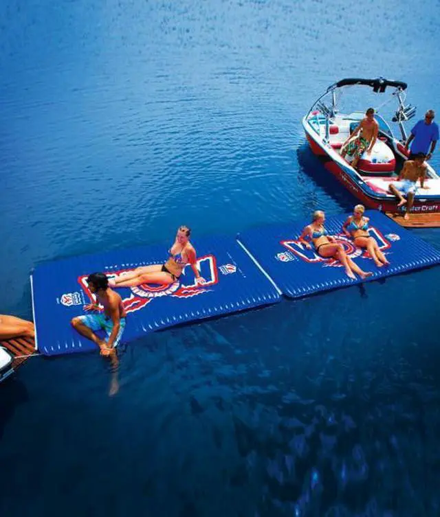 Alt view image 4 of 10 - WOW Sports Floating Pool And Lake Water Walkway And Lounge - Red (12-2040)