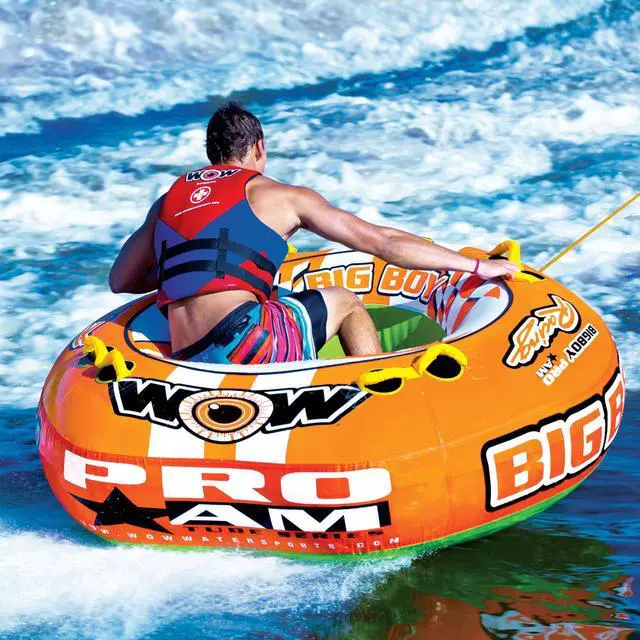 Alt view image 5 of 7 - WOW Sports Big Boy Racing 1-4 Person Towable Water Tube For Pool And Lake (15-1130)