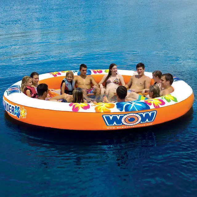 Alt view image 3 of 4 - WOW Sports Floating 12 Person Water Lounge And Island - Stadium Islander (14-2090)