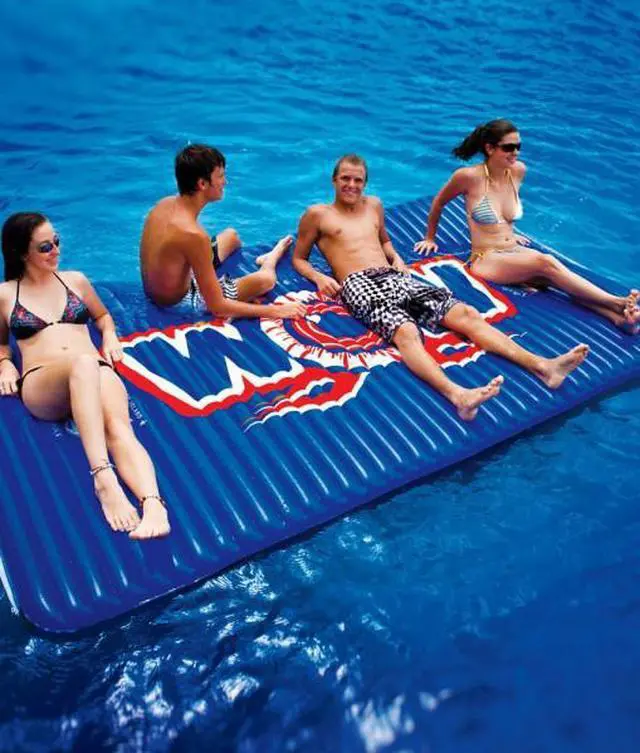 Alt view image 5 of 10 - WOW Sports Floating Pool And Lake Water Walkway And Lounge - Red (12-2040)