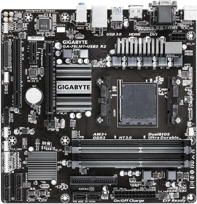 Alt view image 8 of 14 - GIGABYTE GA-78LMT-USB3 R2 AM3+/AM3 AMD 760G USB 3.1 HDMI Micro ATX AMD Motherboard
