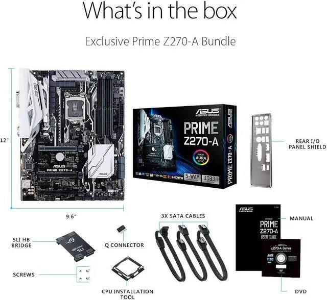 Alt view image 7 of 7 - ASUS PRIME Z270-A LGA1151 DDR4 DP HDMI DVI M.2 USB 3.1 Z270 ATX Motherboard