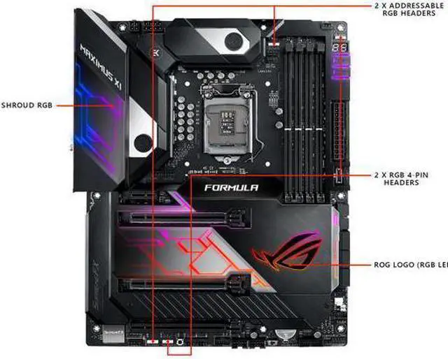 Alt view image 5 of 7 - ASUS ROG Maximus XI Formula Z390 Gaming Motherboard LGA1151 (Intel 8th and 9th Gen) ATX DDR4 HDMI M.2 USB 3.1 Gen2 Onboard 802.11 ac Wi-Fi