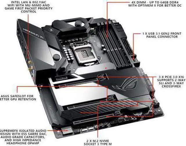 Alt view image 6 of 7 - ASUS ROG Maximus XI Formula Z390 Gaming Motherboard LGA1151 (Intel 8th and 9th Gen) ATX DDR4 HDMI M.2 USB 3.1 Gen2 Onboard 802.11 ac Wi-Fi