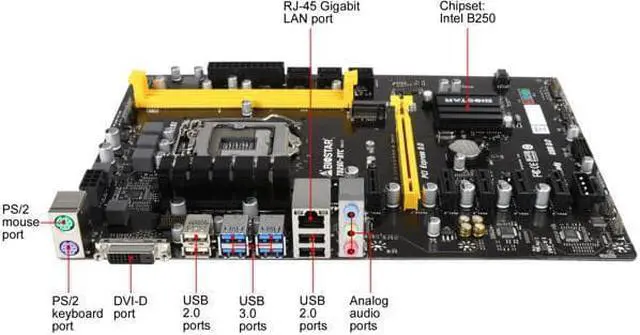 Alt view image 2 of 5 - BIOSTAR TB250-BTC LGA 1151 Intel B250 SATA 6Gb/s USB 3.0 ATX Motherboard for Cryptocurrency Mining (BTC)