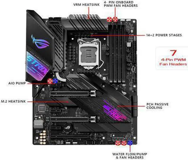 Alt view image 3 of 5 - ASUS ROG STRIX Z490-E GAMING LGA 1200 (Intel 10th Gen) Intel Z490 (WiFi 6) SATA 6Gb/s ATX Intel Motherboard (14+2 Power Stages, DDR4 4600, Intel 2.5 Gb Ethernet, Bluetooth v5.1, Dual M.2 and AURA Sync