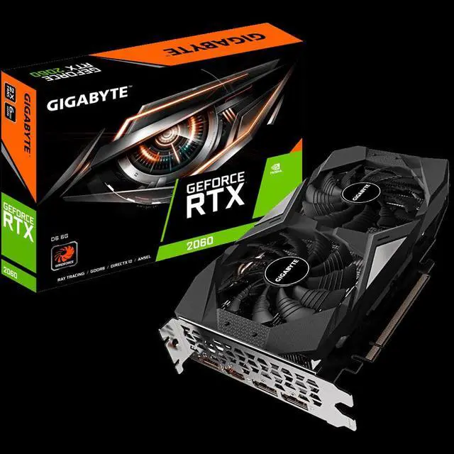 Alt view image 6 of 6 - GIGABYTE Geforce RTX 2060 D6 6G Graphics Card, 2 x WINDFORCE Fans, 6GB 192-Bit GDDR6, GV-N2060D6-6GD Video Card