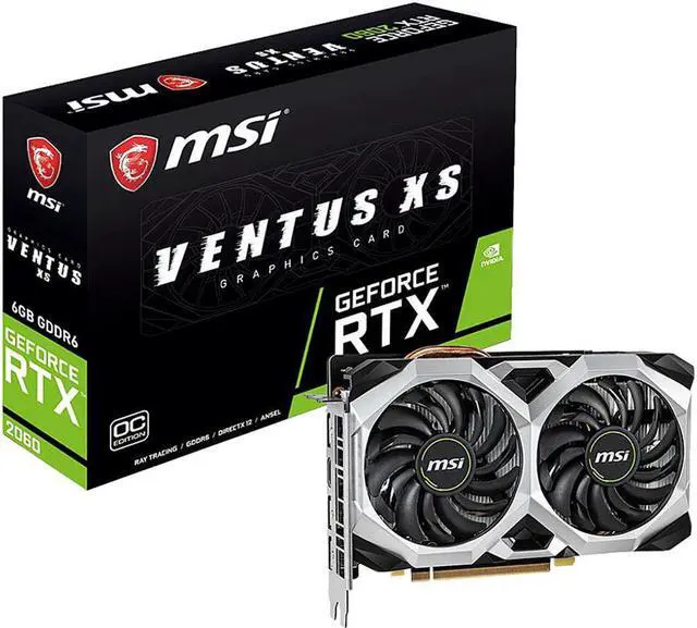 Main image of MSI GeForce RTX 2060 DirectX 12 RTX 2060 VENTUS XS 6G OC 6GB 192-Bit GDDR6 PCI Express 3.0 x16 HDCP Ready Video Card Super graphics