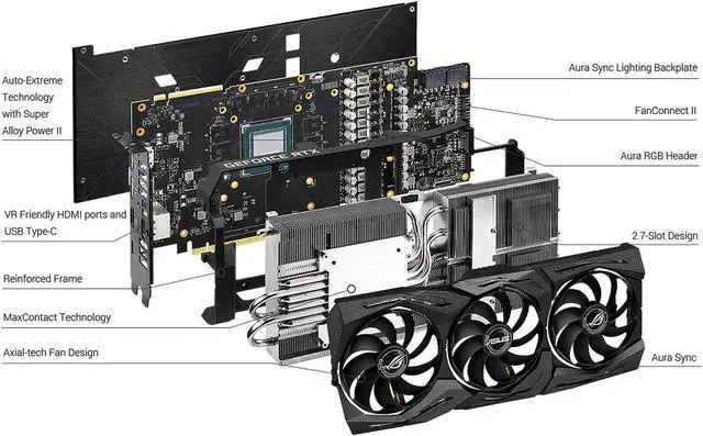 Alt view image 4 of 7 - ASUS ROG-STRIX-RTX2070S-8G-GAMING ROG STRIX GeForce RTX 2070 SUPER Video Card
