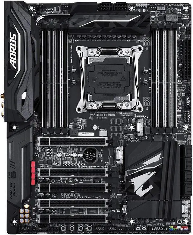 Alt view image 2 of 5 - Gigabyte X299 AORUS GAMING 7 Intel LGA X299 2066 ATX M.2 Desktop Motherboard A