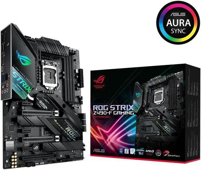 Alt view image 2 of 4 - ASUS ROG STRIX Z490-F GAMING LGA 1200 (Intel 10th Gen) Intel Z490 SATA 6Gb/s ATX Intel Motherboard (12+2 Power Stages, DDR4 4800, Intel 2.5Gb Ethernet, USB 3.2 Front Panel Type-C, Dual M.2 and AURA