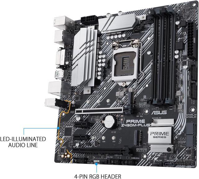 Alt view image 4 of 5 - ASUS PRIME Z490M-PLUS Micro ATX Intel Motherboard