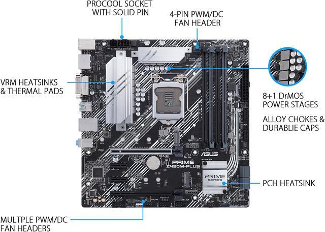 Alt view image 2 of 5 - ASUS PRIME Z490M-PLUS Micro ATX Intel Motherboard