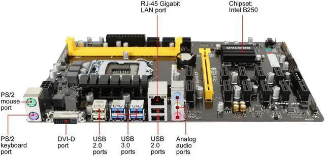 Alt view image 2 of 6 - BIOSTAR TB250-BTC PRO LGA 1151 Intel B250 SATA 6Gb/s USB 3.0 ATX Intel Motherboard for Cryptocurrency Mining (BTC)Efficient mining machine motherboard