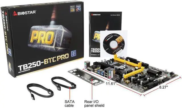Alt view image 6 of 6 - BIOSTAR TB250-BTC PRO LGA 1151 Intel B250 SATA 6Gb/s USB 3.0 ATX Intel Motherboard for Cryptocurrency Mining (BTC)Efficient mining machine motherboard