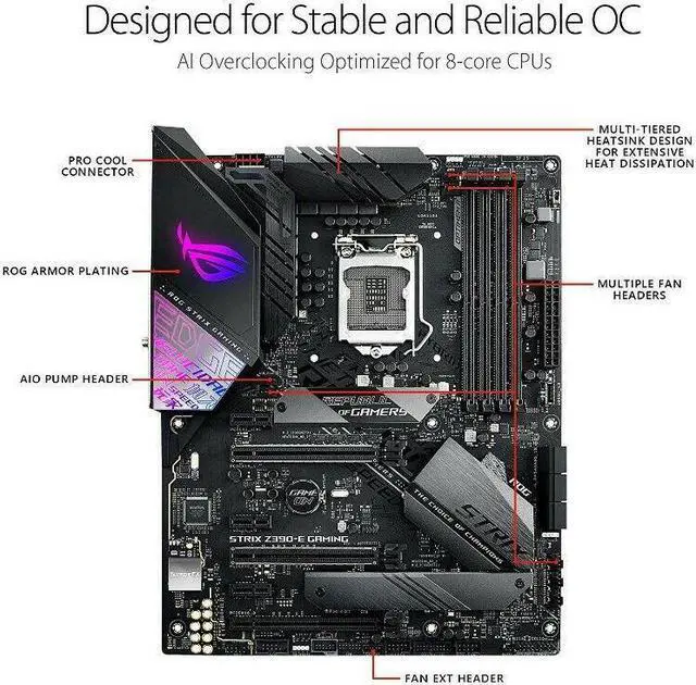 Alt view image 5 of 5 - ASUS ROG Strix Z390-E Gaming LGA 1151 (300 Series) Intel Z390 HDMI SATA 6Gb/s US