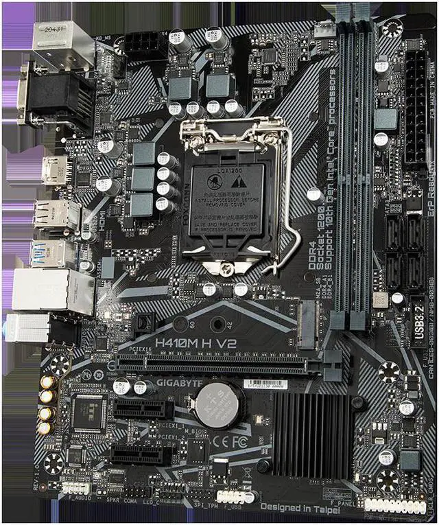 Alt view image 2 of 5 - GIGABYTE H410M H V2 Durable Motherboard with Intel® GbE LAN, Anti-Sulfur Resistor, Smart Fan 5