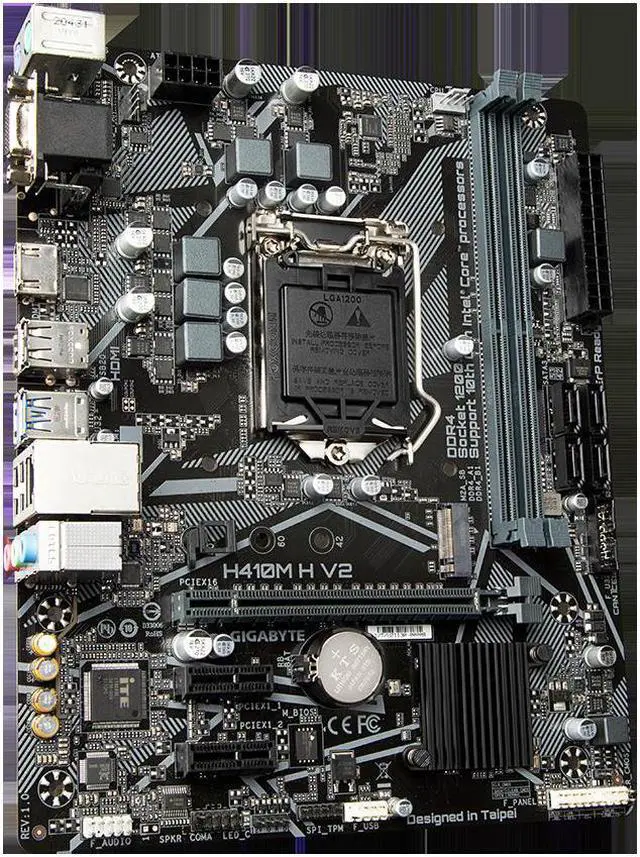 Alt view image 3 of 5 - GIGABYTE H410M H V2 Durable Motherboard with Intel® GbE LAN, Anti-Sulfur Resistor, Smart Fan 5