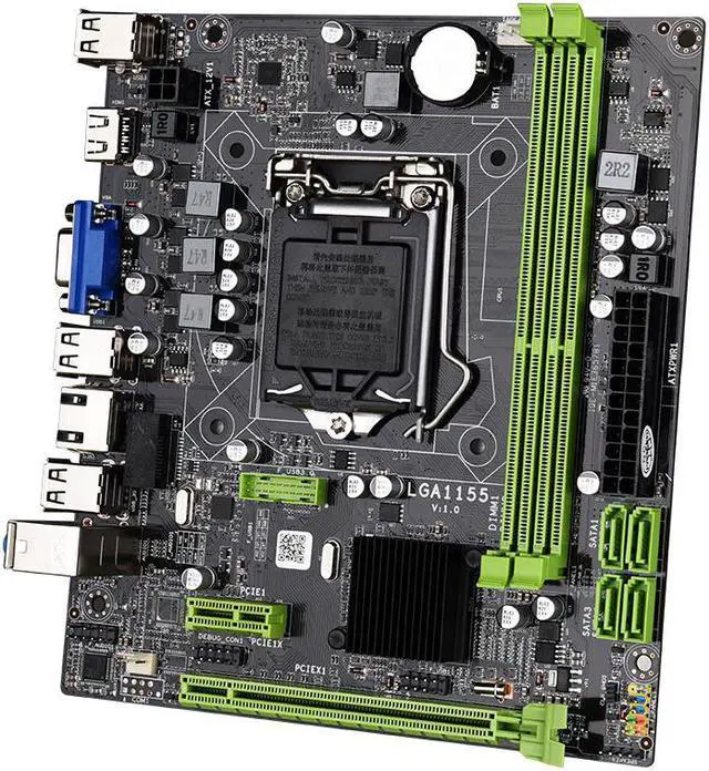 Alt view image 2 of 5 - Jingsha H61 Desktop Motherboard CPU Socket Core i7 / i5 / i3 / Pentium / Celeron (LGA1155) DDR3 M-ATX Intel Motherboard