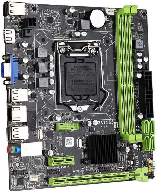 Alt view image 3 of 5 - Jingsha H61 Desktop Motherboard CPU Socket Core i7 / i5 / i3 / Pentium / Celeron (LGA1155) DDR3 M-ATX Intel Motherboard