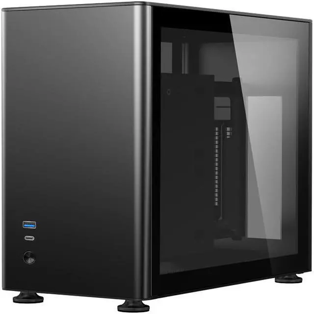 Alt view image 3 of 7 - JONSBO A4 Ver1.1 ITX Computer Case Support 240mm Radiator SFX-L PSU 325mm Vertical GPU Vertical Airflow Tempered Glass Side Panel Separated Cabinet Magnalium Case - Black