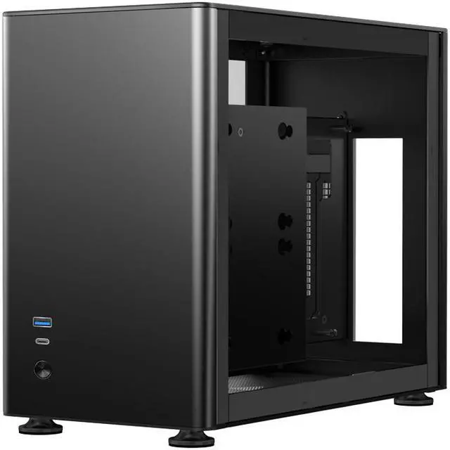 Alt view image 4 of 7 - JONSBO A4 Ver1.1 ITX Computer Case Support 240mm Radiator SFX-L PSU 325mm Vertical GPU Vertical Airflow Tempered Glass Side Panel Separated Cabinet Magnalium Case - Black