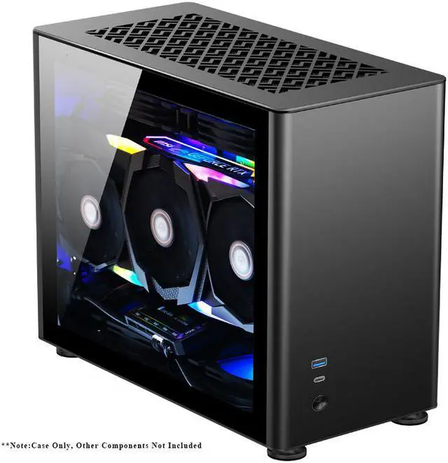 Alt view image 6 of 7 - JONSBO A4 Ver1.1 ITX Computer Case Support 240mm Radiator SFX-L PSU 325mm Vertical GPU Vertical Airflow Tempered Glass Side Panel Separated Cabinet Magnalium Case - Black