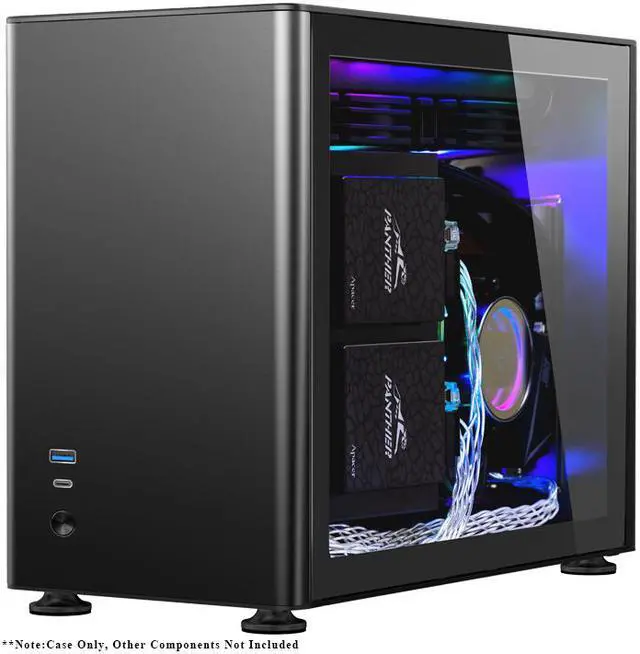 Alt view image 7 of 7 - JONSBO A4 Ver1.1 ITX Computer Case Support 240mm Radiator SFX-L PSU 325mm Vertical GPU Vertical Airflow Tempered Glass Side Panel Separated Cabinet Magnalium Case - Black