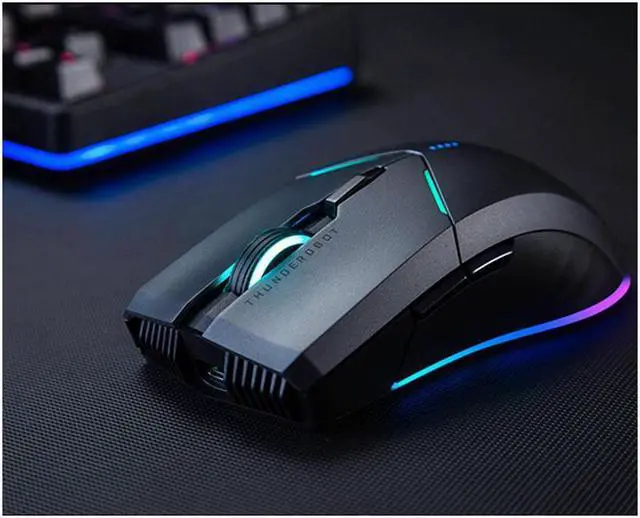 Main image of ThundeRobot ML701 4000DPI Ergonomic Design Wireless Gaming Mouse With 7-color Backlit, 1000mA Battery-Black Version