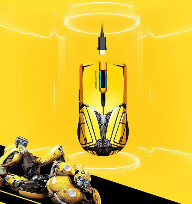 Alt view image 4 of 7 - ThundeRobot ML703 16000DPI Ergonomic Design Rechargeable Wireless Gaming Mouse With RGB Backlit, 1000mA Battery,1000Hz polling rate, 6 buttons-The Transformers Theme Limited Version The Bumblebee