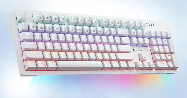 Alt view image 5 of 5 - Thunderobot KG3104R Glaze white Red switch 104 keys Mechanical Gaming Keyboard