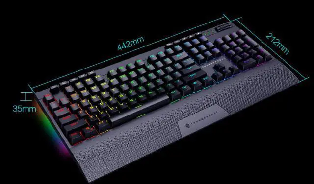 Alt view image 6 of 6 - Thunderobot KL6104R red switch 104keys Wireless RGB backlight Mechanical Gaming Keyboard black All Keys without Conflict
