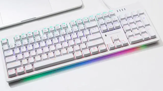 Alt view image 2 of 5 - Thunderobot KG3104R Glaze white Red switch 104 keys Mechanical Gaming Keyboard