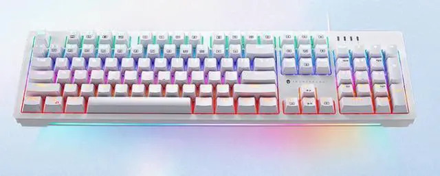 Alt view image 3 of 5 - Thunderobot KG3104R Glaze white Red switch 104 keys Mechanical Gaming Keyboard