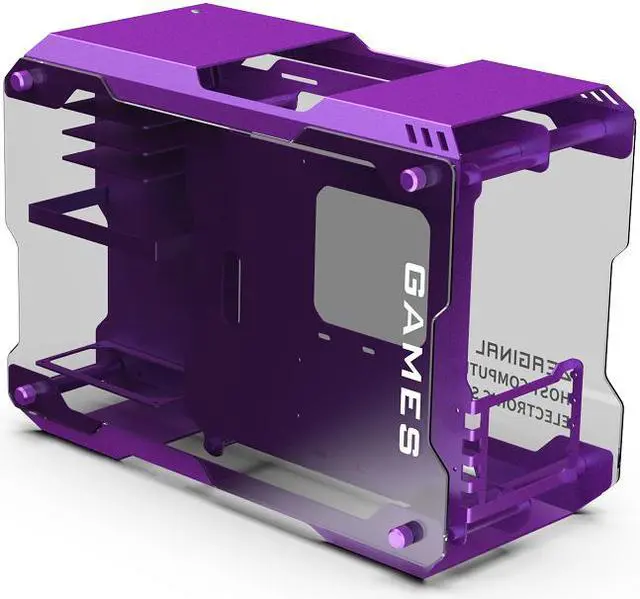 Alt view image 2 of 7 - Zeaginal ZC-01M Mini Tempered Glass Computer Case Support 120MM/ 240mm Radiator Support M-ATX /ITX Motherboard USB 3.0 -Purple (Accessories are not included)