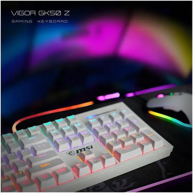 Alt view image 6 of 6 - MSI GK50Z Ergonomic Design, Cool Exterior Anti-splash Mechanical Gaming Keyboard, N-key Rollover and RGB Backlit-Red Switch