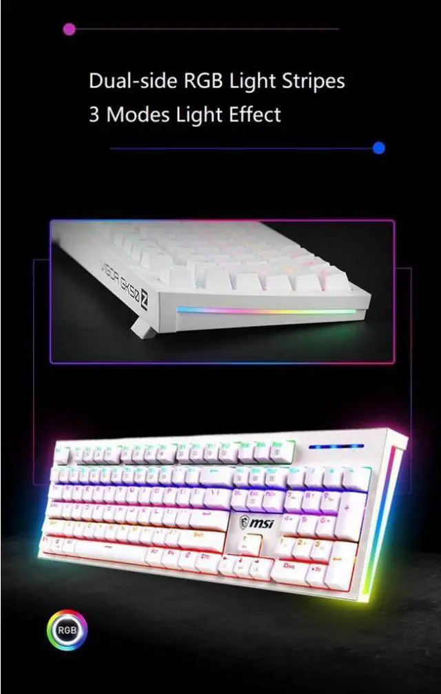 Alt view image 6 of 7 - MSI GK50Z Ergonomic Design, Cool Exterior Anti-splash Mechanical Gaming Keyboard, N-key Rollover and RGB Backlit-Blue Switch