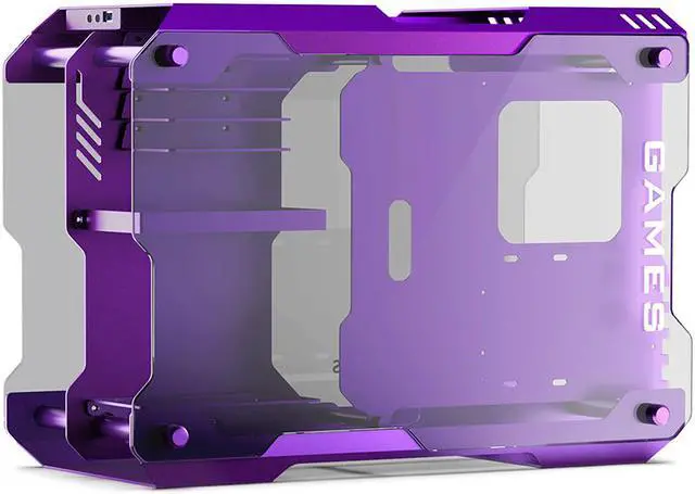 Alt view image 3 of 7 - Zeaginal ZC-01M Mini Tempered Glass Computer Case Support 120MM/ 240mm Radiator Support M-ATX /ITX Motherboard USB 3.0 -Purple (Accessories are not included)