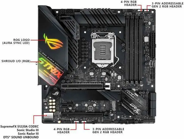 Alt view image 2 of 2 - ASUS ROG STRIX Z490-G GAMING LGA 1200 Micro ATX Intel Motherboard