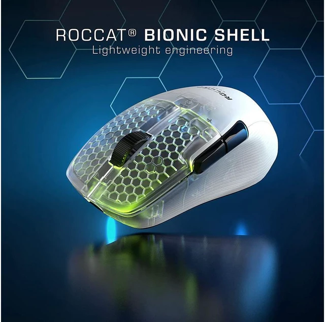 Alt view image 4 of 7 - ROCCAT Kone Pro Air Ergonomic Bluetooth Wireless Gaming Mouse - 19K DPI Optical Sensor - AIMO RGB Lighting - Aluminum Scroll Wheel - 100+ Hour Battery Life - White