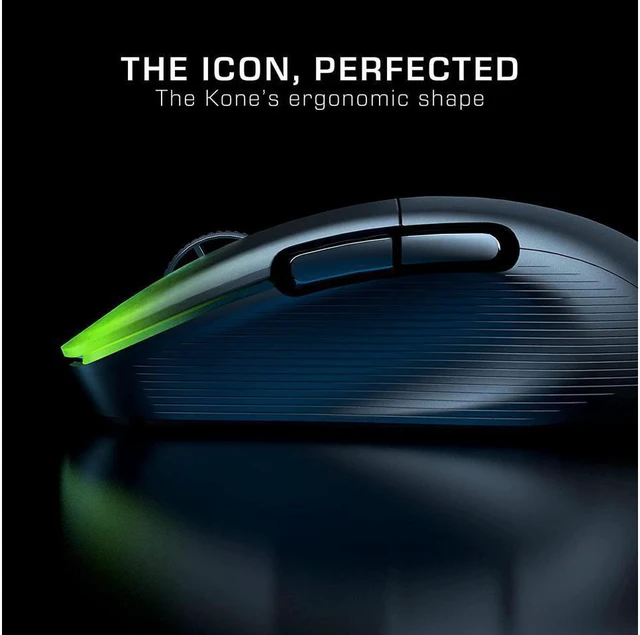Alt view image 5 of 7 - ROCCAT Kone Pro Air Ergonomic Bluetooth Wireless Gaming Mouse - 19K DPI Optical Sensor - AIMO RGB Lighting - Aluminum Scroll Wheel - 100+ Hour Battery Life - Black