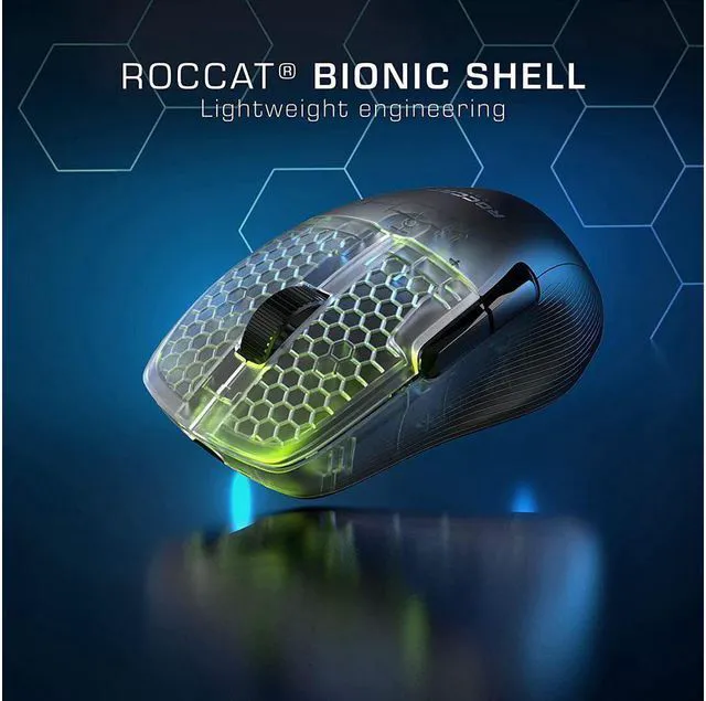 Alt view image 6 of 7 - ROCCAT Kone Pro Air Ergonomic Bluetooth Wireless Gaming Mouse - 19K DPI Optical Sensor - AIMO RGB Lighting - Aluminum Scroll Wheel - 100+ Hour Battery Life - Black