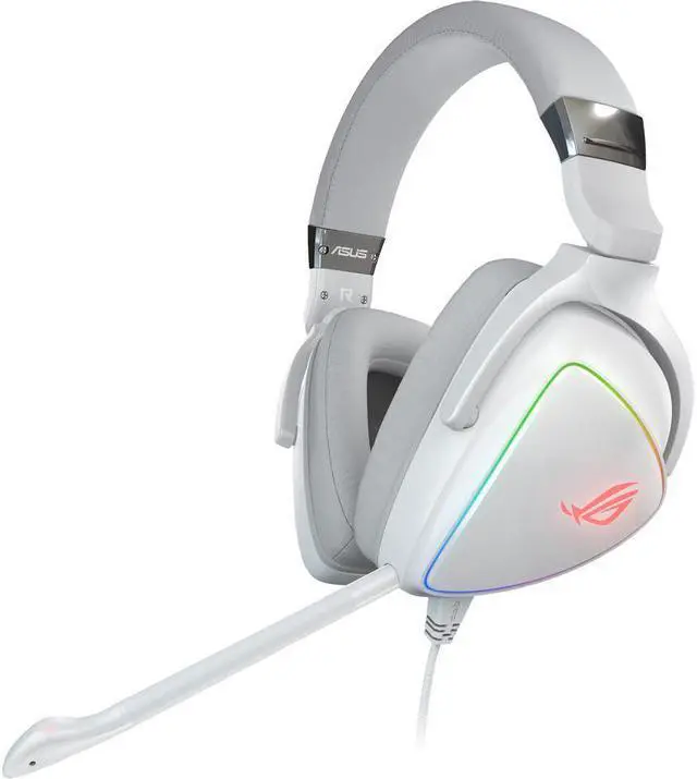 Main image of ASUS ROG Delta White Edition USB / USB-C Connector Circumaural RGB Gaming Headset with Hi-Res ESS Quad-DAC, USB-C Connector for PCs and Mobile Gaming