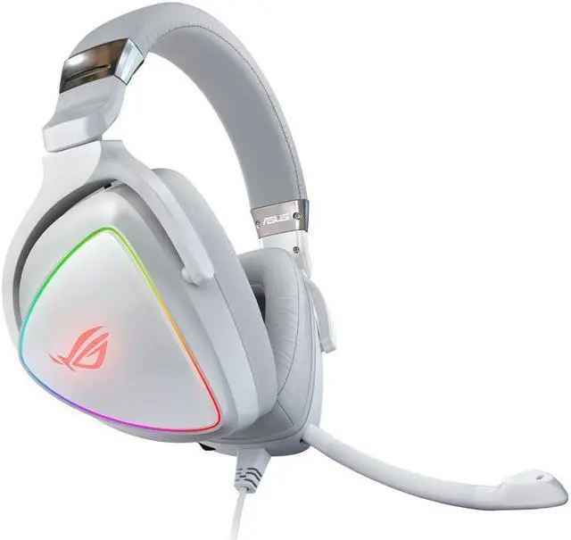 Alt view image 3 of 6 - ASUS ROG Delta White Edition USB / USB-C Connector Circumaural RGB Gaming Headset with Hi-Res ESS Quad-DAC, USB-C Connector for PCs and Mobile Gaming