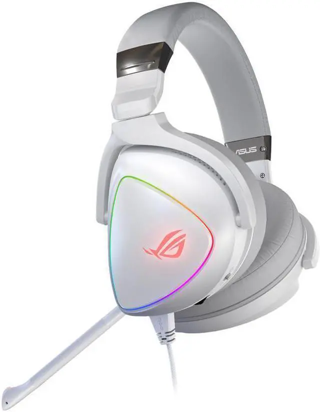 Alt view image 5 of 6 - ASUS ROG Delta White Edition USB / USB-C Connector Circumaural RGB Gaming Headset with Hi-Res ESS Quad-DAC, USB-C Connector for PCs and Mobile Gaming
