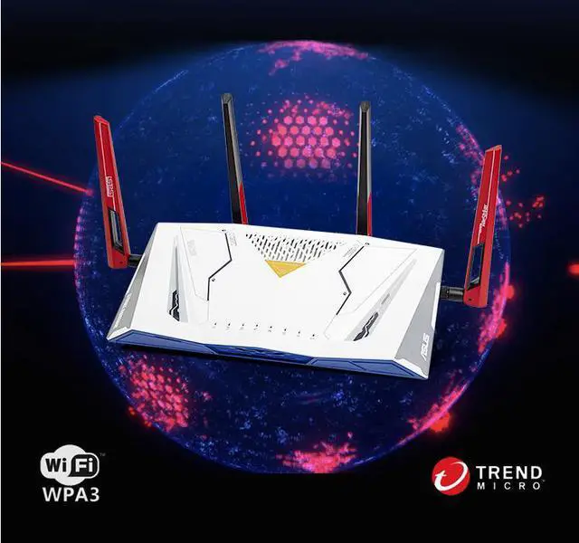 Alt view image 3 of 5 - ASUS RT-AX88U  GUNDAM Limited Edition 6000Mbps Dual Band WiFi 6 (802.11ax) Router Supporting MU-MIMO and OFDMA Technology, with AiProtection Pro Network Security